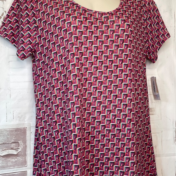 LuLaRoe Classic Womens Geometric Pink Casual Top Shirt Sz. X Large XL NEW - Picture 4 of 9